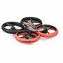 Flybotic Drone con control remoto con cama para drones y parachoques, rojo y negro