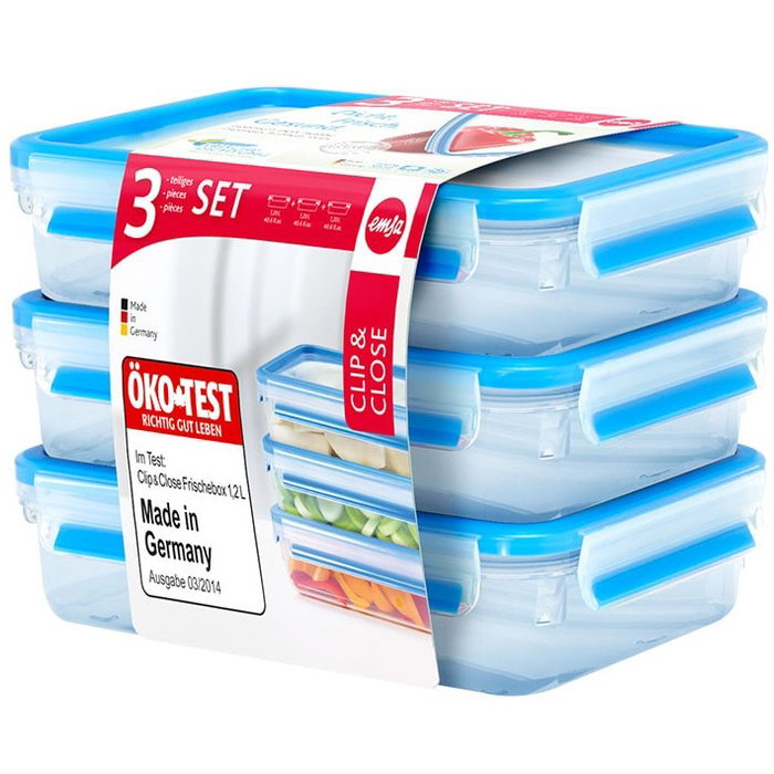 Emsa Food Clip & Close 1.2L Transparente/Azul Emsa Food Clip & Close 1.2L Transparente/Azul