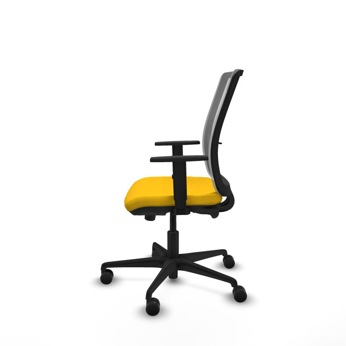 PIQUERAS Y CRESPO Silla de oficina Haches con mecanismo Sincro/Traslack, Amarillo y Gris PIQUERAS Y CRESPO Silla de oficina Haches con mecanismo Sincro/Traslack, Amarillo y Gris
