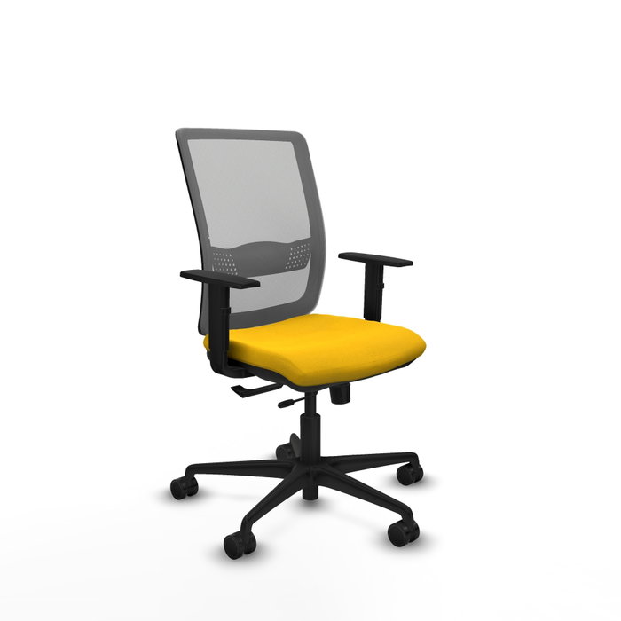 PIQUERAS Y CRESPO Silla de oficina Haches con mecanismo Sincro/Traslack, Amarillo y Gris PIQUERAS Y CRESPO Silla de oficina Haches con mecanismo Sincro/Traslack, Amarillo y Gris