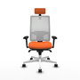 PIQUERAS Y CRESPO Silla de oficina Horna con mecanismo Sincro, Naranja y Blanco