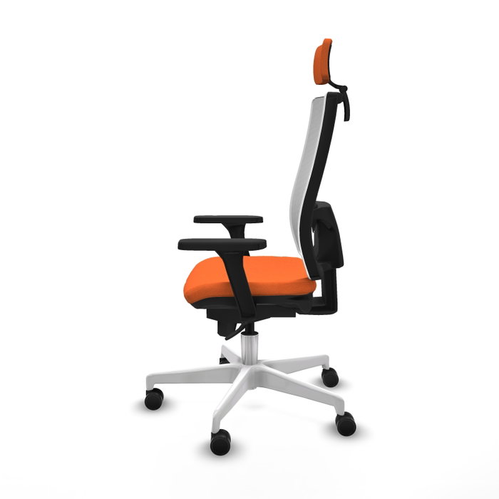 PIQUERAS Y CRESPO Silla de oficina Horna con mecanismo Sincro, Naranja y Blanco PIQUERAS Y CRESPO Silla de oficina Horna con mecanismo Sincro, Naranja y Blanco