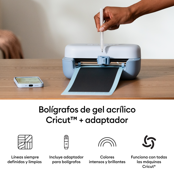 Cricut Bolígrafos de Gel Acrílico 1,0 mm con Adaptador (3 unidades)