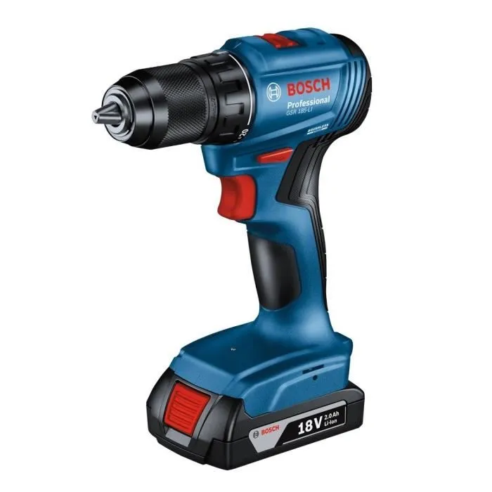 Bosch Professional GSR 18 V Taladro + 2 Baterías 2.0AH + Cargador + 82 Piezas en L Case BOS4059952635682