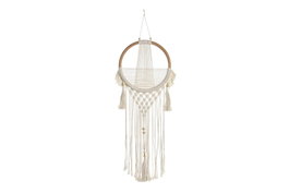 DKD Home Decor Decoración Colgante Macramé de Ratán y Algodón