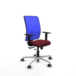 PIQUERAS Y CRESPO Silla de oficina Motilla con mecanismo Sincro/Traslack, Granate y Azul