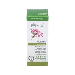 PHYSALIS Aceite Esencial de Geranio Bio 10 ml - Esencia para Difusión, Masaje y Cuidado de la Piel