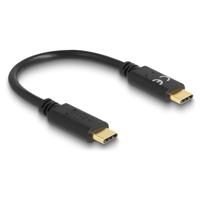 DeLOCK Cable de Carga USB-C 15 cm PD 100 W con E-Marker, Negro, USB-C a USB-C, 5 A, 22 AWG, Carga Rápida, PD 2.0 DeLOCK Cable de Carga USB-C 15 cm PD 100 W con E-Marker, Negro, USB-C a USB-C, 5 A, 22 AWG, Carga Rápida, PD 2.0