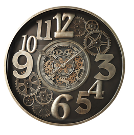 DKD Home Decor Reloj de Pared de Hierro y Cristal Plateado 100x10x100 cm