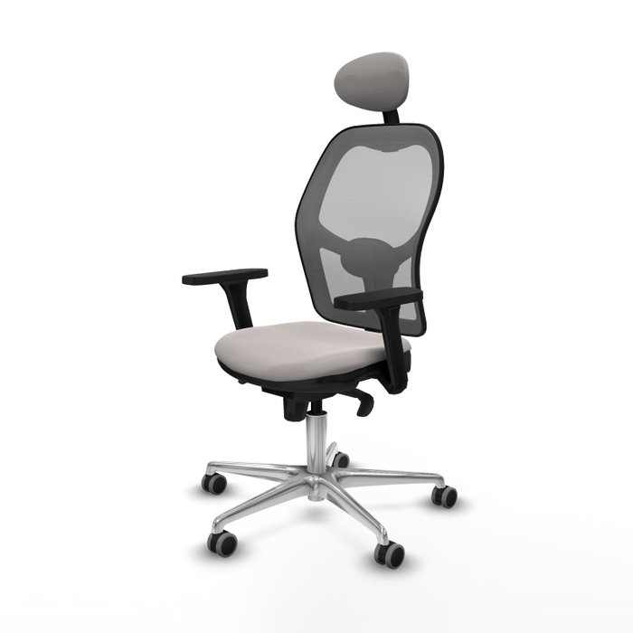 PIQUERAS Y CRESPO Silla de oficina Jorquera con Mecanismo Sincro, Blanco y Gris