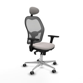 PIQUERAS Y CRESPO Silla de oficina Jorquera con Mecanismo Sincro, Blanco y Gris