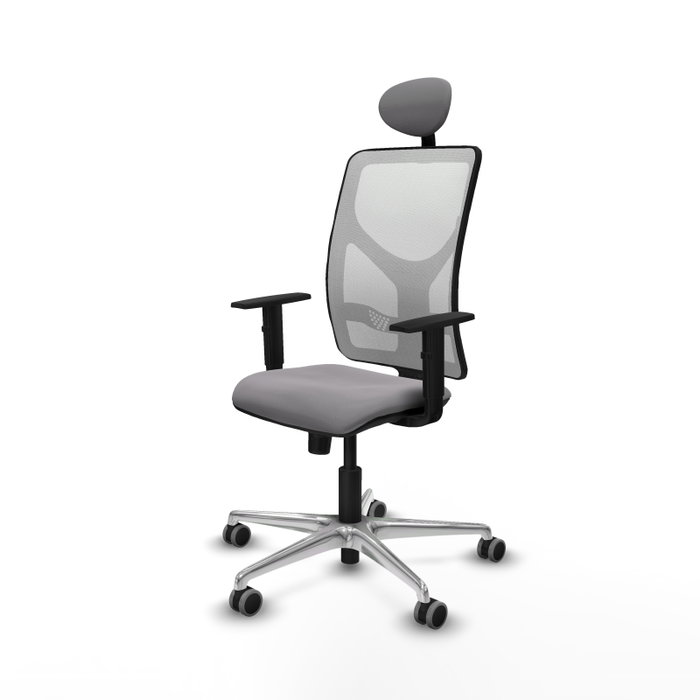 PIQUERAS Y CRESPO Silla de oficina Motilla Gris y Blanco con Mecanismo Sincro PIQUERAS Y CRESPO Silla de oficina Motilla Gris y Blanco con Mecanismo Sincro