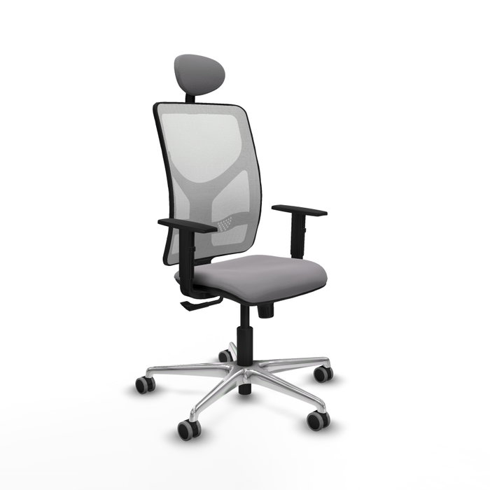 PIQUERAS Y CRESPO Silla de oficina Motilla Gris y Blanco con Mecanismo Sincro PIQUERAS Y CRESPO Silla de oficina Motilla Gris y Blanco con Mecanismo Sincro