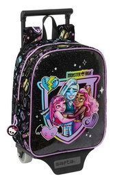 Mochila Escolar con Ruedas Monster High Negro 22 x 27 x 10 cm