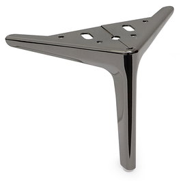 Q&Q Pata Metálica Clay Acabado Níquel Oscuro Metal 125 mm para Sofás y Muebles