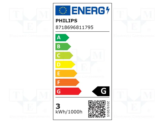 PHILIPS Lámpara LED E27 Blanco Caliente 3W PHILIPS Lámpara LED E27 Blanco Caliente 3W