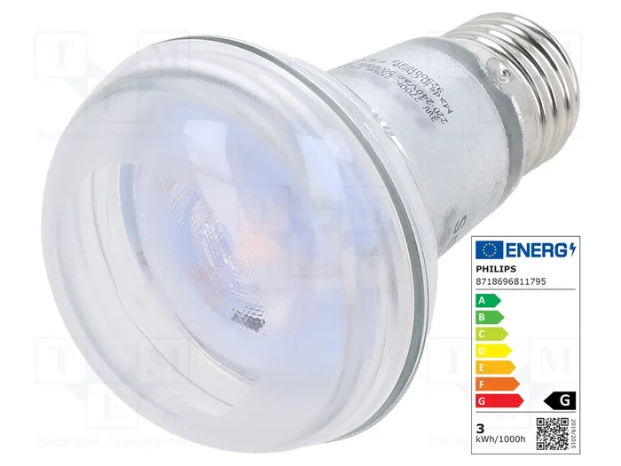 PHILIPS Lámpara LED E27 Blanco Caliente 3W PHILIPS Lámpara LED E27 Blanco Caliente 3W