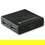 Conceptronic 4-Port Hub USB 3.0 Mini-B a 4xUSB-A 3.0, Alimentación por Red, Negro