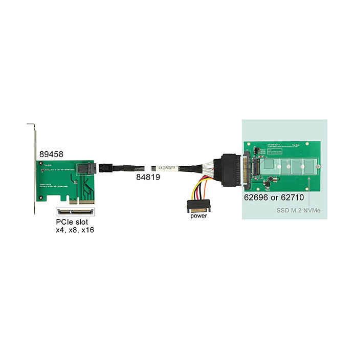 DeLOCK 62696 Convertidor U.2 SFF-8639 a M.2 NVMe Key M