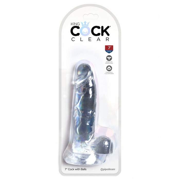 Dildo realista con testiculos 7 transparente