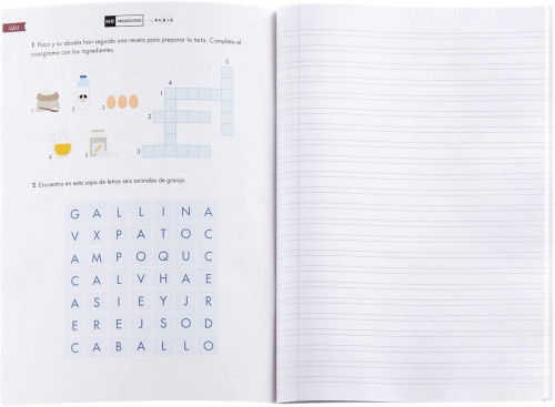 Miquelrius 8145 Cuaderno Grapado A4 50 Hojas Pauta 3mm con Ejercicios Rubio