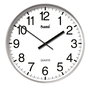 SAMI Reloj de Pared HQ Taiwan RED, 30 cm, Plata Mate, para Decoración de Hogar u Oficina