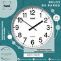 SAMI Reloj de Pared HQ Taiwan RED, 30 cm, Plata Mate, para Decoración de Hogar u Oficina
