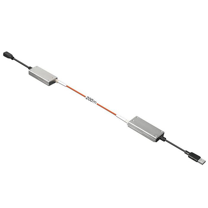Lindy Extensor USB 2.0 LWL Fibra Óptica Multimodo 200m