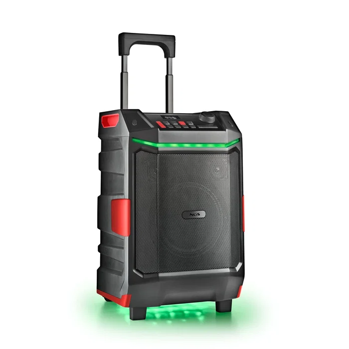 NGS Altavoz Portátil NGS WILD BASH Bluetooth 5.4, 50W RMS, Portátil con Ruedas, Luces LED RGB, Resistente al Agua IPX6, USB/AUX, Batería Extraíble, para Fiestas