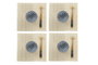 DKD Home Decor Sushi Set 16 Piezas Bambú y Gres Azul