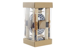 DKD Home Decor Sushi Set 16 Piezas Bambú y Gres Azul