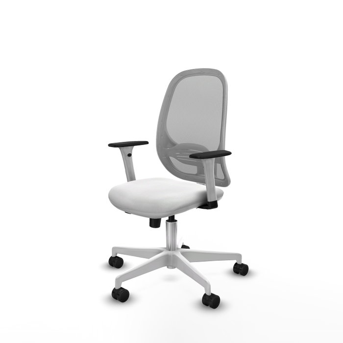 PIQUERAS Y CRESPO Silla de oficina Cilanco con mecanismo Sincro/Traslack, Tela Blanca y Malla Gris