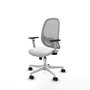 PIQUERAS Y CRESPO Silla de oficina Cilanco con mecanismo Sincro/Traslack, Tela Blanca y Malla Gris