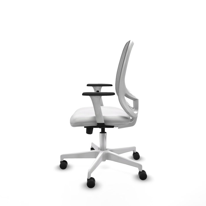 PIQUERAS Y CRESPO Silla de oficina Cilanco con mecanismo Sincro/Traslack, Tela Blanca y Malla Gris