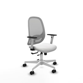 PIQUERAS Y CRESPO Silla de oficina Cilanco con mecanismo Sincro/Traslack, Tela Blanca y Malla Gris