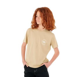 Camiseta de Manga Corta Infantil Rip Curl Stapler Tee Beige M