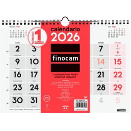 Finocam Calendario de Pared Números Grandes M-300x210 mm Mv Neutro 2026