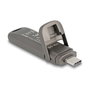 DeLOCK 54012 Memoria USB 256 GB USB-C 20 Gbps, Velocidad Lectura 1980 MB/s, Carcasa Metal Gris