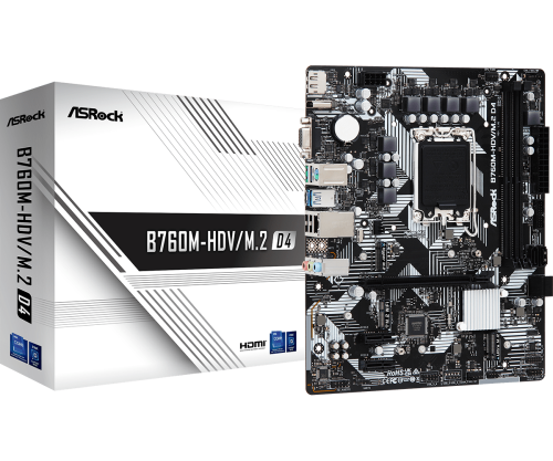 ASRock Placa Base B760M-HDV/M.2 D4 Intel B760 LGA 1700 DDR4 Micro ATX para PC ASRock Placa Base B760M-HDV/M.2 D4 Intel B760 LGA 1700 DDR4 Micro ATX para PC