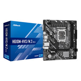 ASRock H610M-HVS/M.2 R2.0 Placa Base Intel H610 LGA 1700 para Core i3/i5/i7, DDR4, Micro ATX, 2 Ranuras DIMM