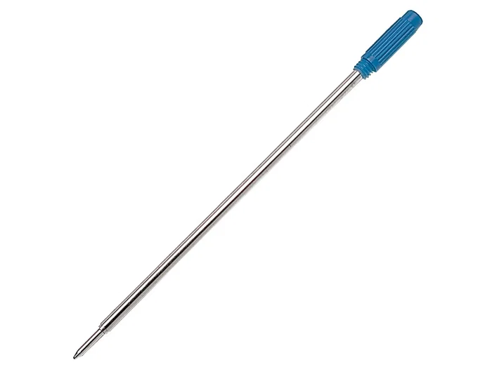 Q-connect Recambio Bolígrafo Tipo Cross, Azul, Cuerpo Metálico, Punta de Bola, Trazo 0.5 mm