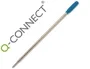 Q-connect Recambio Bolígrafo Tipo Cross, Azul, Cuerpo Metálico, Punta de Bola, Trazo 0.5 mm