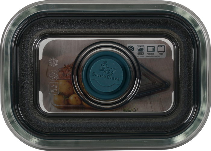 Inde Fuente Rectangular con Tapa Hermética y Válvula 500M, 10 x 6.5 x 14 cm (4 Unidades)