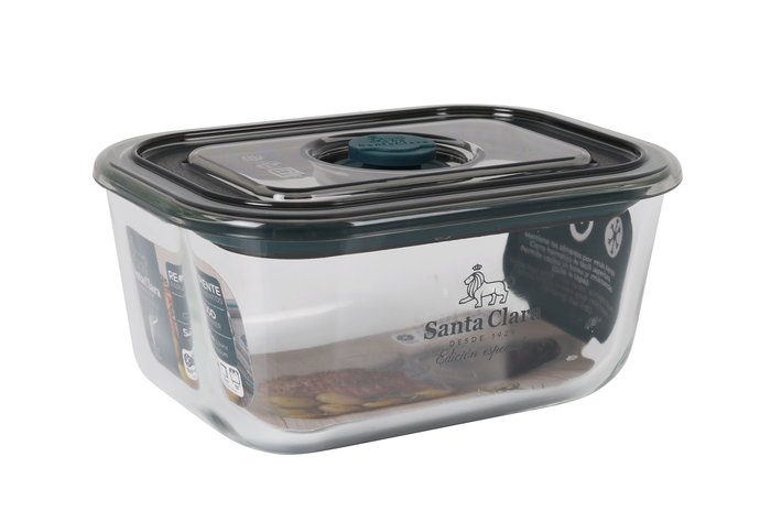 Inde Fuente Rectangular con Tapa Hermética y Válvula 500M, 10 x 6.5 x 14 cm (4 Unidades)