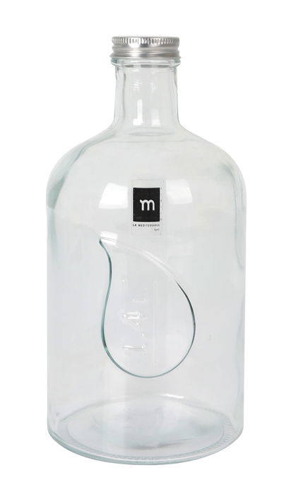 La Mediterranea Botella de Vidrio con Tapa de Metal 1.4L - 11.4 x 11.4 x 23.1 cm (12 Unidades)