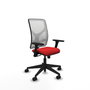 PIQUERAS Y CRESPO Silla de oficina Motilla con Mecanismo Sincro, Rojo y Blanco