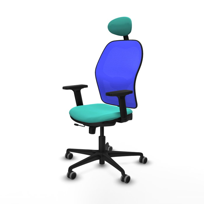 PIQUERAS Y CRESPO Silla de oficina Jorquera con mecanismo Sincro/Traslack, Turquesa y Azul PIQUERAS Y CRESPO Silla de oficina Jorquera con mecanismo Sincro/Traslack, Turquesa y Azul