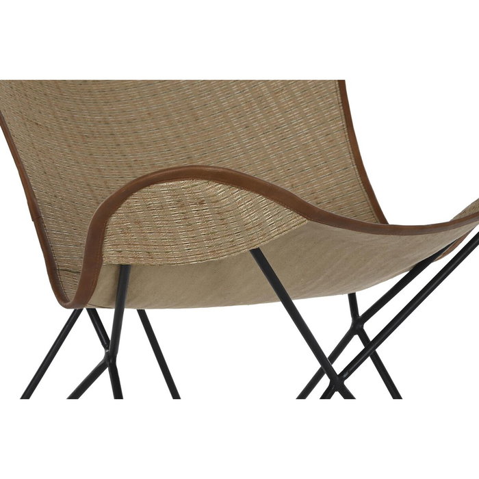DKD Home Decor Silla de Metal y Ratán 74x78x92