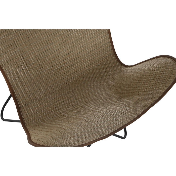 DKD Home Decor Silla de Metal y Ratán 74x78x92