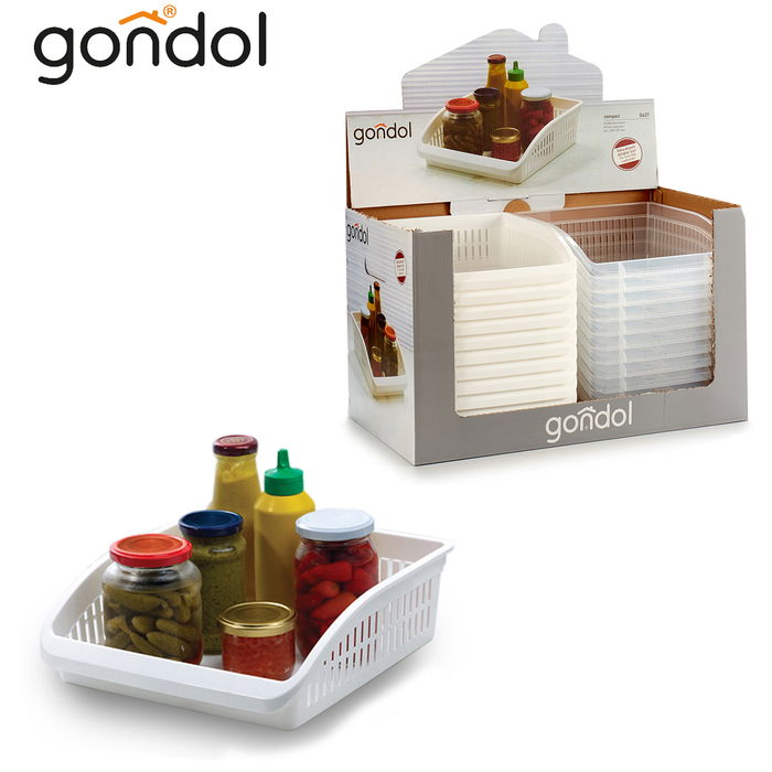 Gondol Organizador Cocina Plástico Blanco 26 x 8.5 x 29 cm (Set de 24)